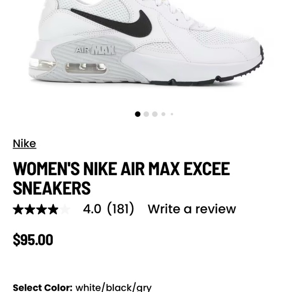 Nike Air Max White and Black Sneakers - Picture 5 of 6